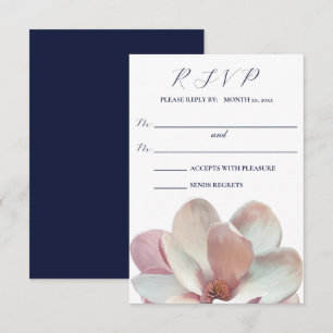 Elegant Magnolia Rosa och Vita Bröllop OSA Kort
