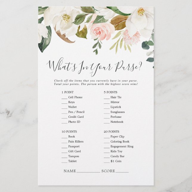 Elegant Magnolia, vad är i din låda? Flygblad (Framsidan)