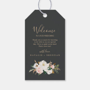 Elegant Magnolia Välkomsthälsning till Svarta Br Presentetikett
