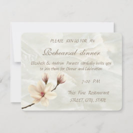 Elegant Magnolia, Vit marmordagsmat Inbjudningar