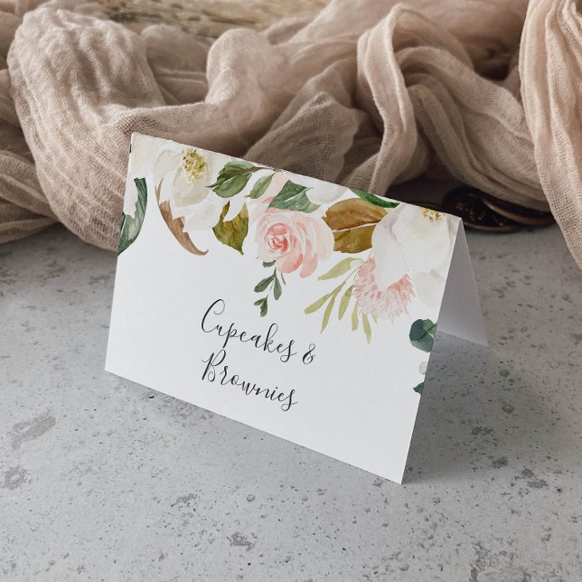 Elegant Magnolia | Vit och  livsmedelsmärkning av  Bordsnummer (Skapare uppladdad)