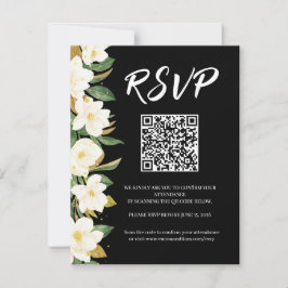 Elegant Magnolia Wedding RSVP OSA Kort