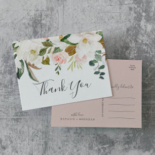 Elegant Magnolia White & Tack vykort