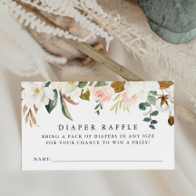 Elegant Magnolias Baby Shower Diaper Raffle