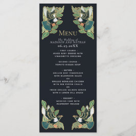 Elegant Magpie Art nouveau Bröllop Meny