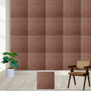 Elegant Mahogany Wood Grain - Brown Wooden Kakelplatta