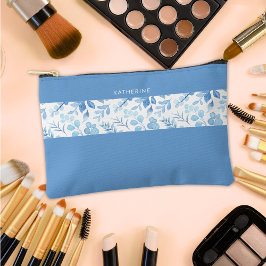 Elegant Maid of Honor Blue Floral 