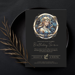 Elegant Maiden Star-symbol Klassisk blå Guld Våg Inbjudningar