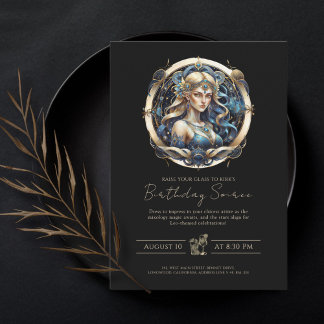 Elegant Maiden Star-symbol Klassisk blå Guld Våg Inbjudningar