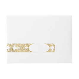 Elegant Mailing Adress Monogram Engraved Filigree Etikettband