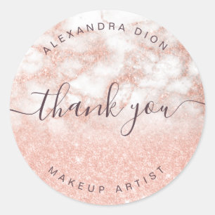 Elegant makeup artist av kopparkoppar ro glitter runt klistermärke