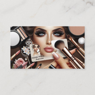 Elegant Makeup Artist Business Card Visitkort