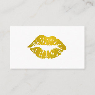 Elegant Makeup Artist Faux Glitter Chic Guld Läppa Visitkort