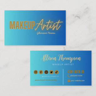Elegant Makeup Artist för marschering av marinblå Visitkort