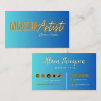 Elegant Makeup Artist för marschering av marinblå Visitkort