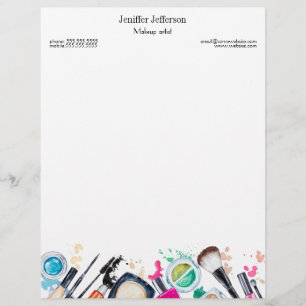 Elegant makeup artist letterhead brevhuvud