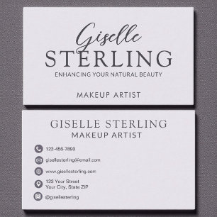 Elegant Makeup Artist Lila Lilac-skript Visitkort