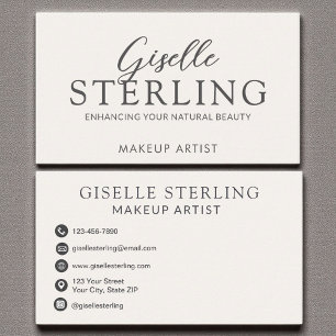 Elegant Makeup Artist Neutralt Beige-skript Visitkort
