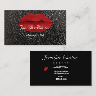 Elegant Makeup Artist/Red Läppar - Affärskort Visitkort