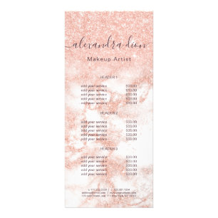 Elegant makeup artist ro guld glitter reklamkort