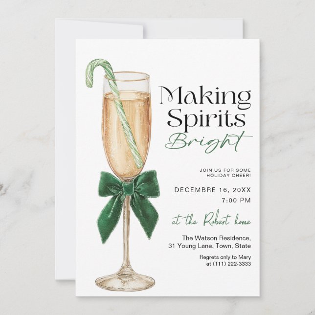 Elegant Making Spirits Bright Holiday party Inbjudningar (Framsida)