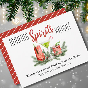 Elegant Making Spirits Bright Röd & Grön Firma Julkort