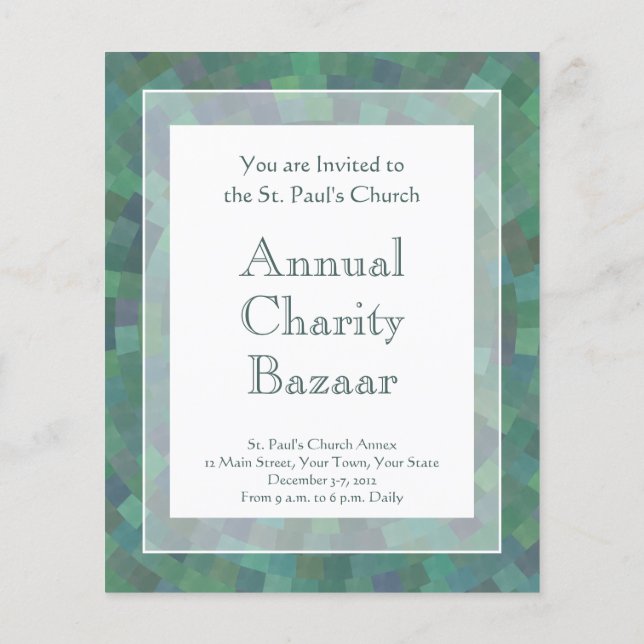 Elegant Malachite Grönt Geometric Mönster Flygblad (Baksidan)