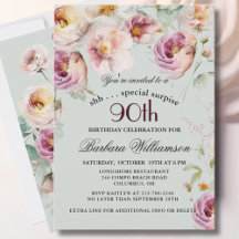 Elegant Målade Blommig Överraskning 90-årsdag