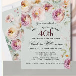 Elegant Målade Blommor Överraskning 40-årsdag  Inbjudningar<br><div class="desc">Börja denna speciella överraskningsfirande 40-årsdag i en elegant stil med denna vackert feminina skira blommiga inbjudan med akvarell blandade vilda blommor och släpande grönska. All text kan anpassas för din fest, inklusive hedersgästens ålder. Om du har några speciella önskemål eller behöver designhjälp, skicka bara ett chattmeddelande och vi hjälper dig...</div>