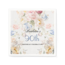 Elegant Målade Ros Blommig 90-årsdag