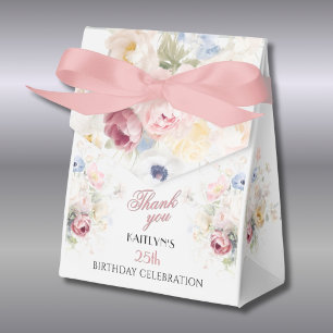 Elegant Målade Rosa Flora 25-årsdag Presentaskar