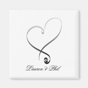 Elegant mall för silverhjärta DIY Magnet