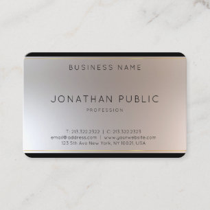 Elegant Mall Modern Monogram Guld Silver utseende Visitkort