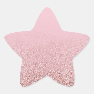 Elegant Mall Template Trendig Rosa Guld Glitter Bl Stjärnformat Klistermärke