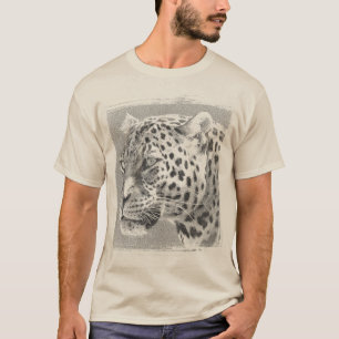 Elegant Mallen Leopard Head Manar Sand Färg T Shirt
