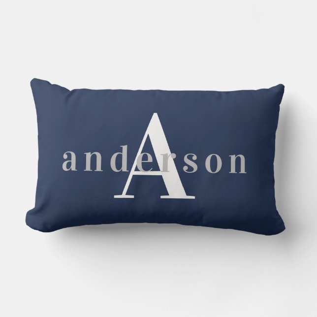 Elegant Mame och Monogram Nursery Lumbar Pillow Lumbarkudde (Framsida)