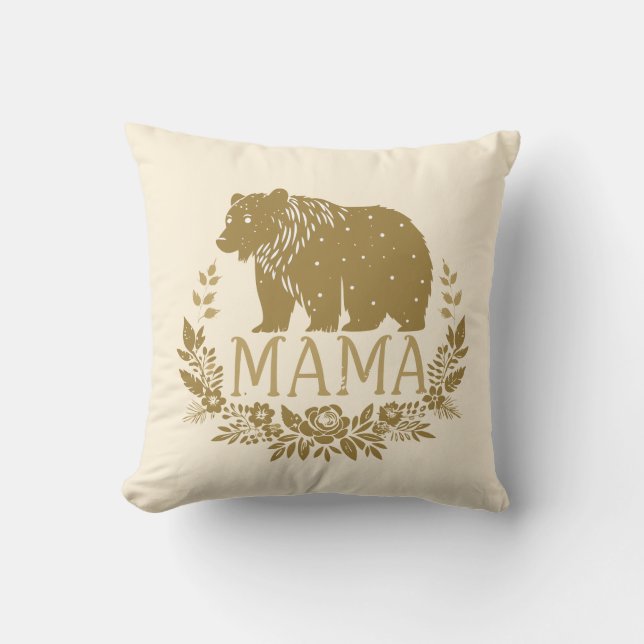 Elegant Mamma Bear Kudde (Framsida)