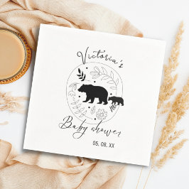 Elegant Mamma Bear Simple Baby Shower Pappersservett