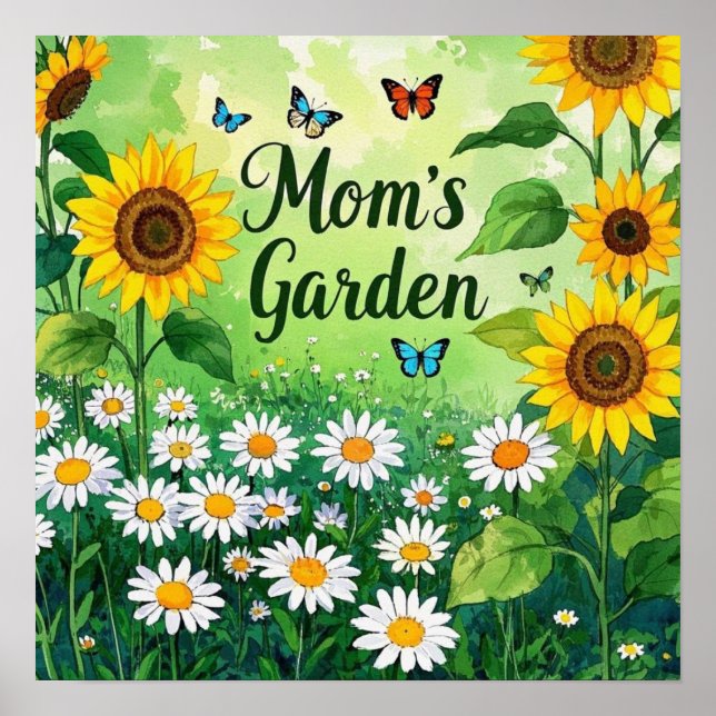 Elegant Mamma blommans blommigt  Poster (Framsidan)