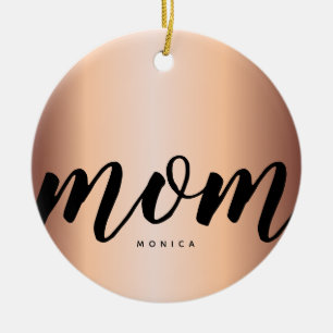 Elegant Mamma, modern, minimalistisk Faux Guld i R Julgransprydnad Keramik
