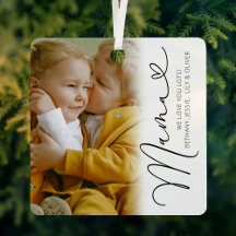 Elegant Mamma Photo jul Metall Ornament