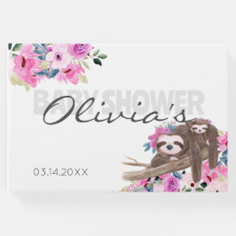 Elegant Mamma Sloth Baby Shower Guest Bok