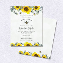 Elegant Mamma till BEE Sunblommor Blommigt Baby Sh