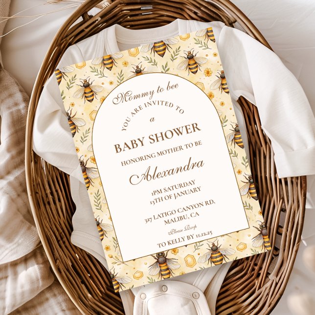 Elegant Mamma till Biväxling Baby Shower Inbjudningar (Skapare uppladdad)