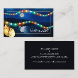 Elegant månbelyst strandbröllopswebbplats tilläggskort