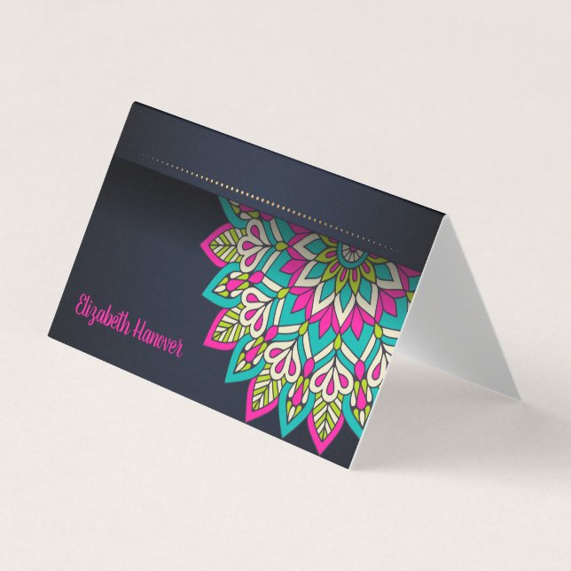 Elegant Mandala Affärskort Visitkort (Framsida)