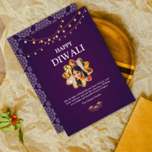 Elegant Mandala anpassningsbar Photo Lila Diwali