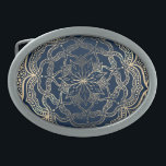 Elegant Mandala Art Boho Guld och marinblå lyx<br><div class="desc">Snygg guld färgad mandala-grafik med marin blå bakgrund.</div>