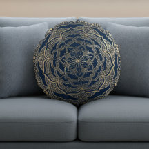 Elegant Mandala Art Boho Luxury Guld och Navy Blue