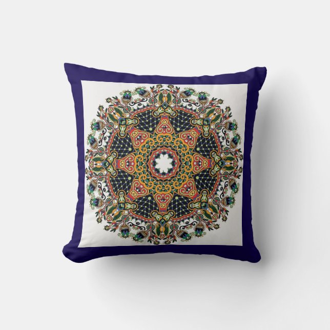 Elegant Mandala Blommigt Peacock Design Pillow Cov Kudde (Framsida)